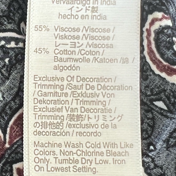 Madewell Navy Paisley V-Neck Long Sleeve Maxi Dress - Picture 9 of 9